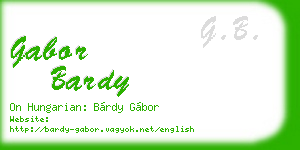 gabor bardy business card